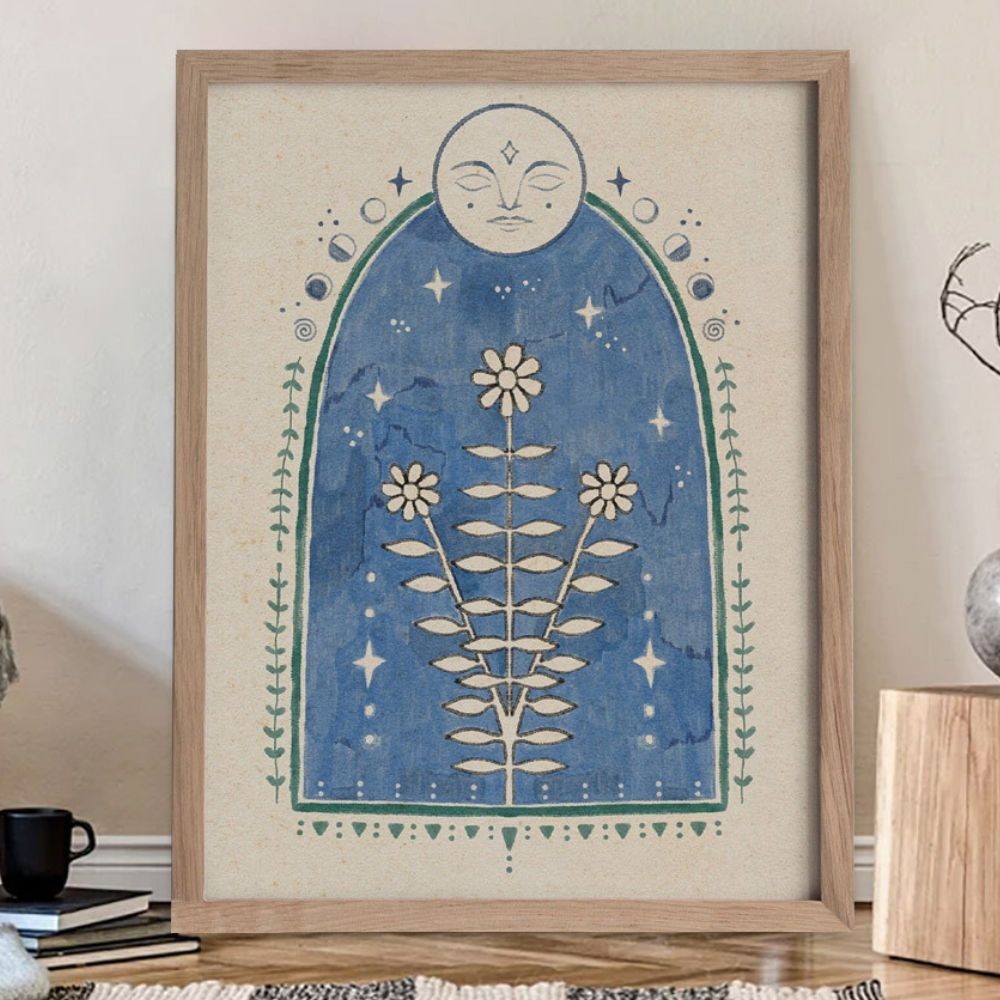 Moon Art Print Spiritual Poster Moon Phase Boho Illustration Gift Idea