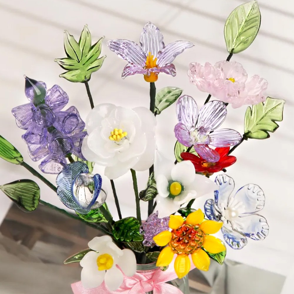 Custom Glass Birthday Flowers for All 12 Months of Birth.