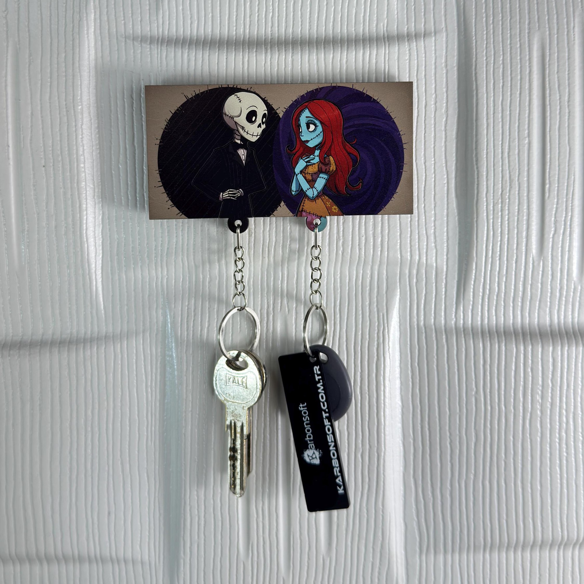 Personalized Cartoon Character Couple Keychain Holder for Your Love