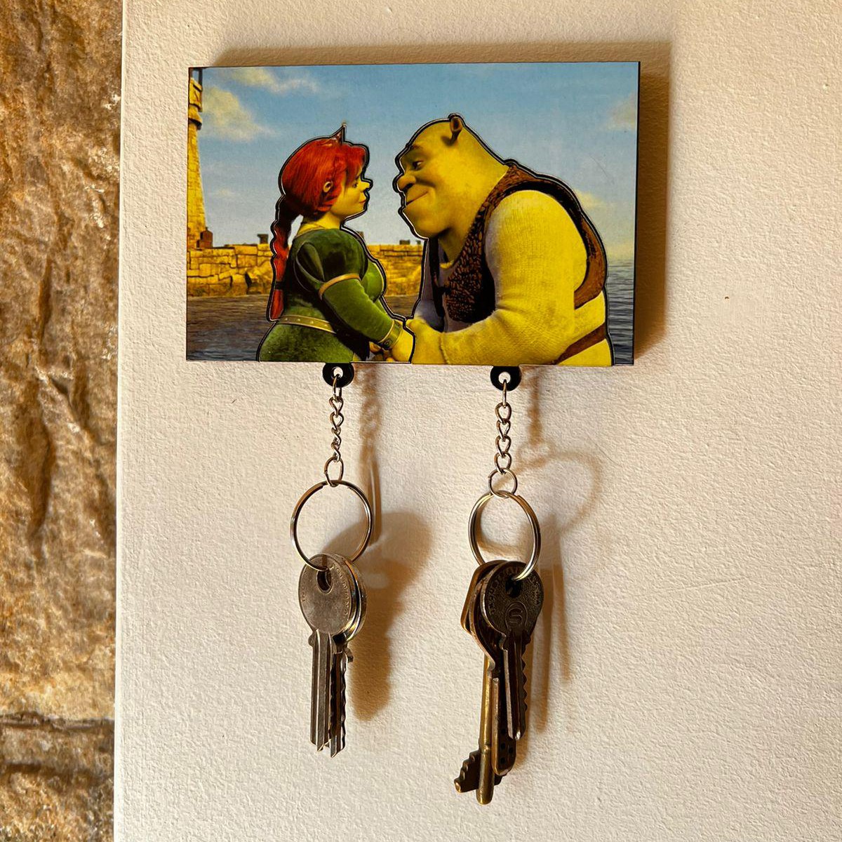 Personalized Cartoon Character Couple Keychain Holder for Your Love