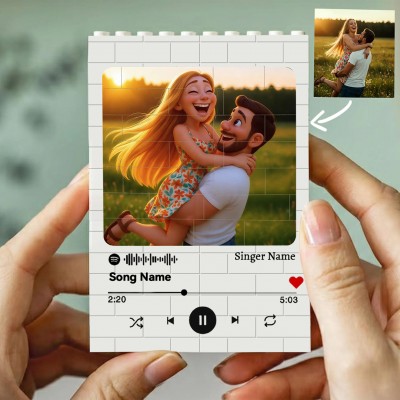 Personalized 3D Cartoon Portrait Puzzle Blocks Gift For Valentine's Day