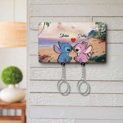 Personalized Cartoon Character Couple Keychain Holder for Your Love