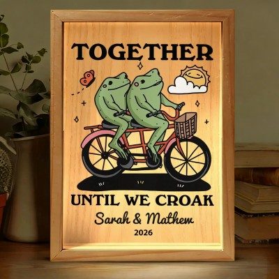 Custom Together Until We Croak Illustration Frame Light Box for Couple