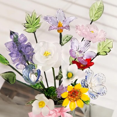 Custom Glass Birthday Flowers for All 12 Months of Birth.