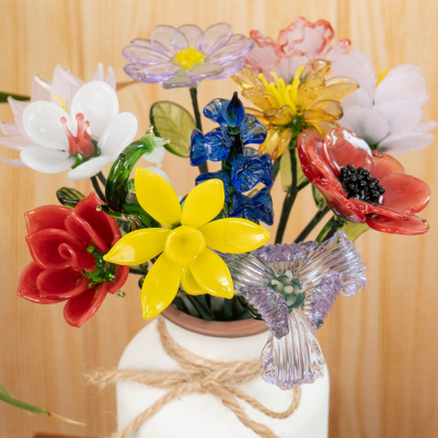 Custom Glass Birthday Flowers for All 12 Months of Birth.