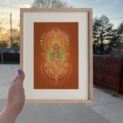 Inner Child Healing Fine Art Print Handmade Spiritual Art Mother Daughter Illustration