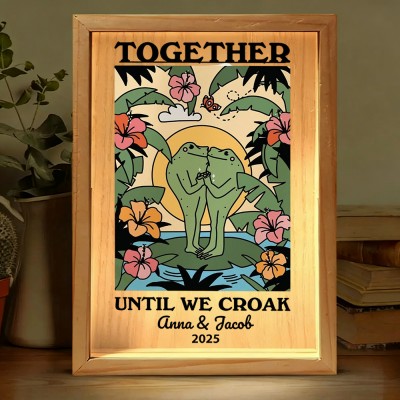 Custom Together Until We Croak Illustration Frame Light Box for Couple