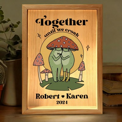 Custom Together Until We Croak Illustration Frame Light Box for Couple
