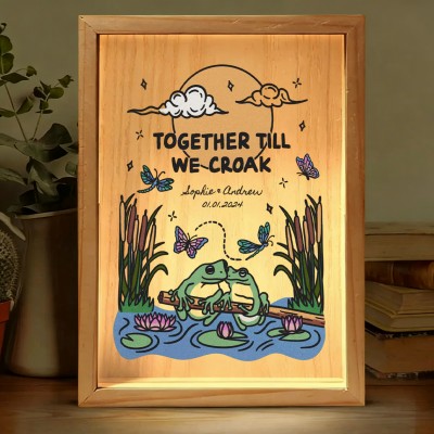 Custom Together Until We Croak Illustration Frame Light Box for Couple