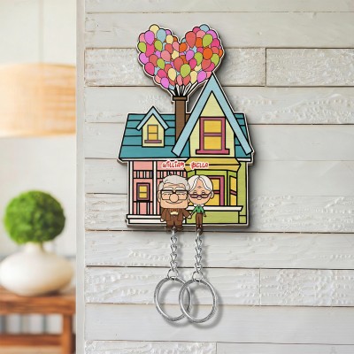 Personalized Cartoon Character Couple Keychain Holder for Your Love