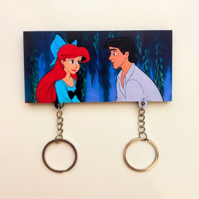 Personalized Cartoon Character Couple Keychain Holder for Your Love