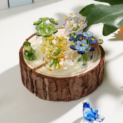 Hand Blown Glass Flower - 4cm Tiny Treasure, Eternal Mini Bouquet, Personalized Gift for Mom or Friend